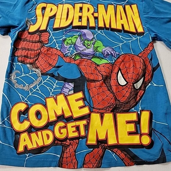 Marvel Spider-Man 2011 T-Shirt Green Goblin Come And Get Me Kids Size 6/7 - Picture 13 of 13